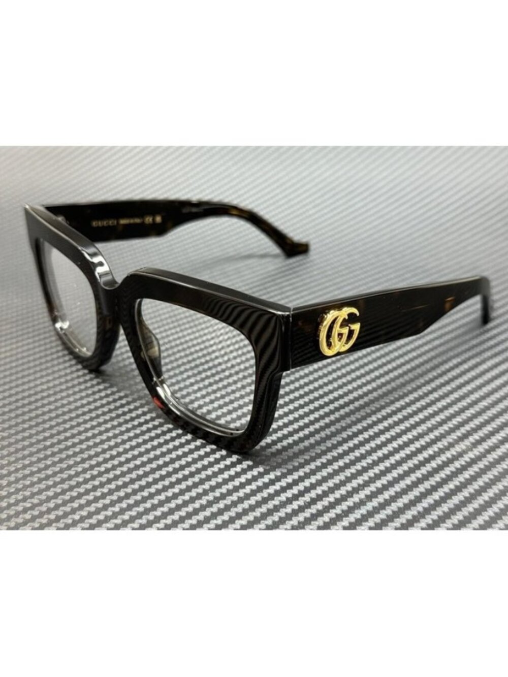 New Gucci Women Brown Havana Eyeglasses 52-20-145
